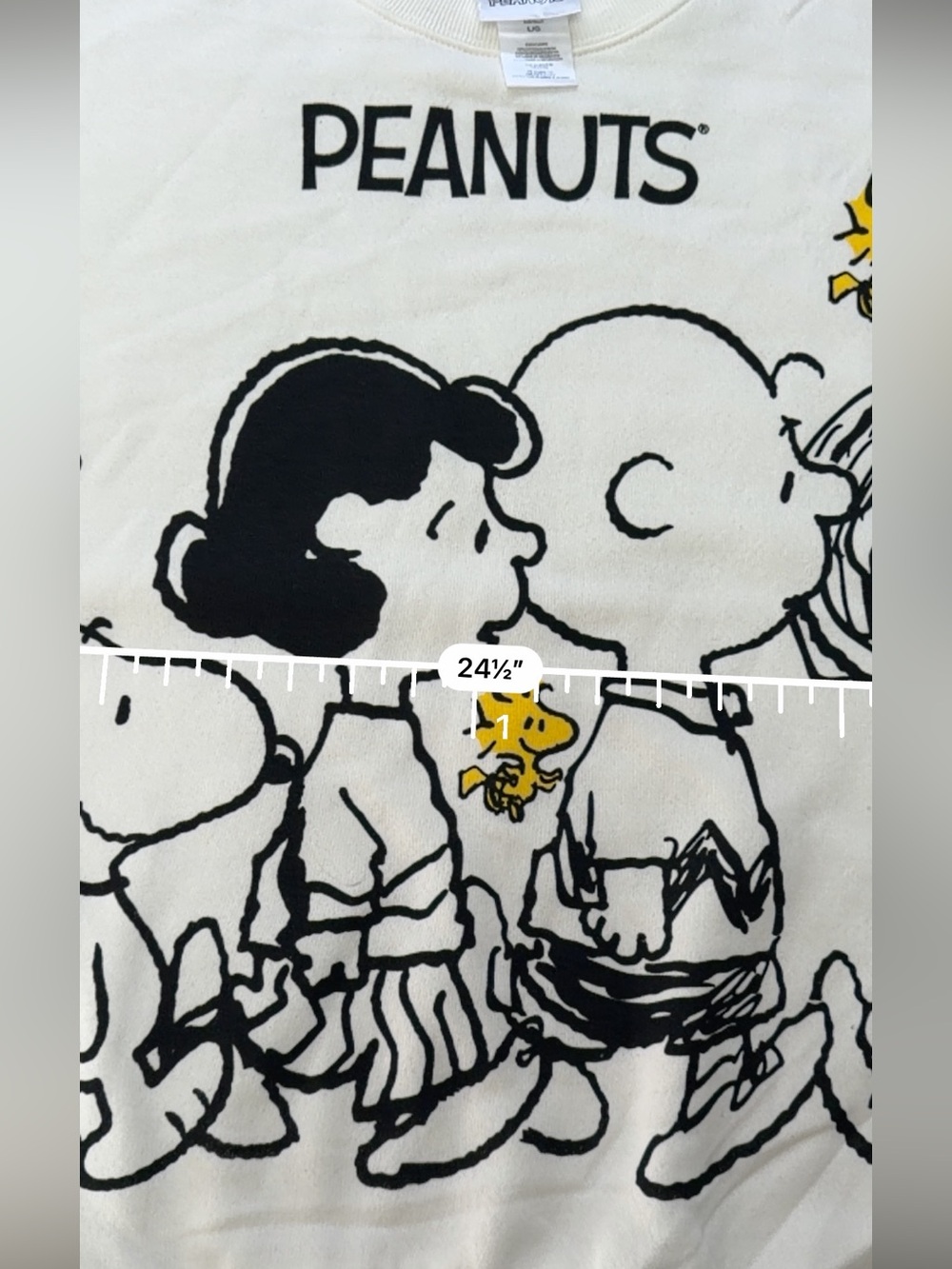 Peanuts Snoopy Charlie Brown Woodstock Women’s Sweatshirt Size L NWT Cream - Picture 6 of 8